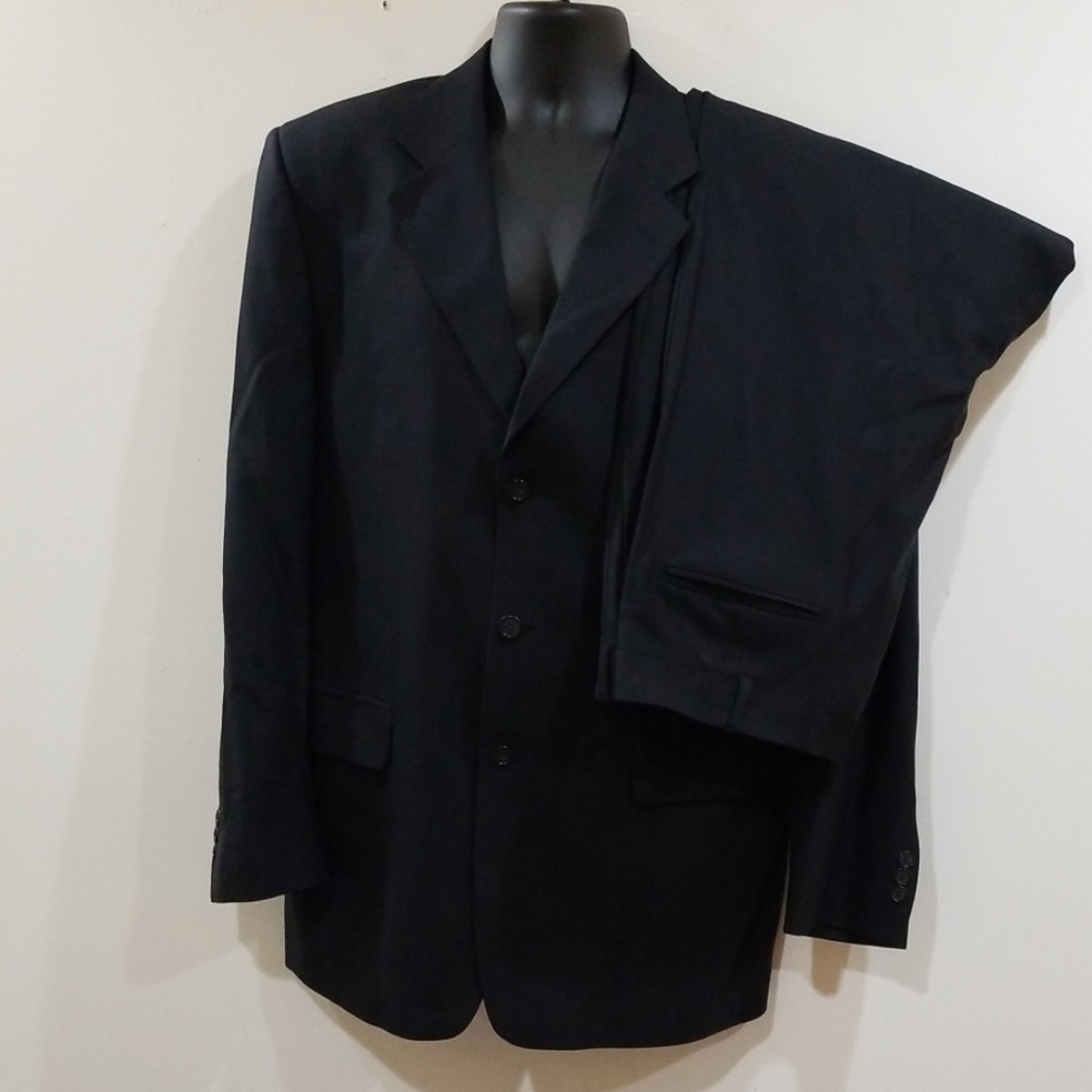 Dario di Napoli navy blue 100% wool striped suit